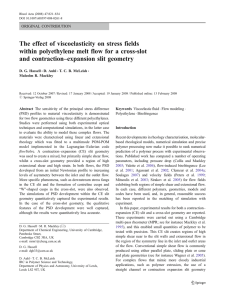 The effect of viscoelasticity on stress fields within polyethylene melt