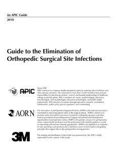 Guide to the Elimination of Orthopedic Surgical Site Infections
