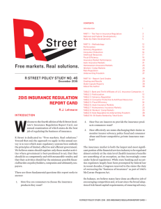 The 2015 Insurance Regulation Report Card