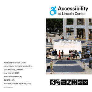 Campus Accessibility Guide - Lincoln Center for the Performing Arts