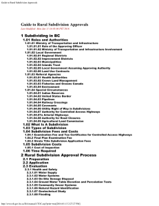 Guide to Rural Subdivision Approvals