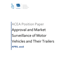 Approval and Market Surveillance of Motor Vehicles and