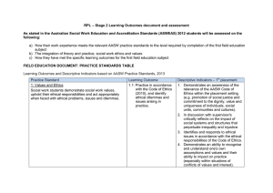 RPL – Stage 2 Learning Outcomes document and assessment As