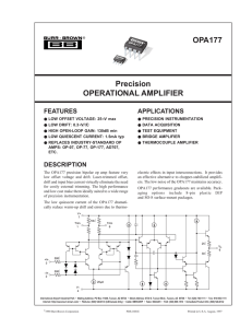 OPA177 Precision OPERATIONAL AMPLIFIER