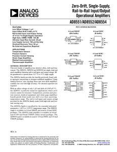 AD8551/AD8552/AD8554 Zero-Drift, Single-Supply, Rail-to