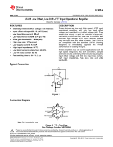 LF411 Low Offset, Low Drift JFET Input Operational - AY12-14