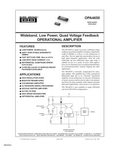 Wideband, Low Power, Quad Voltage Feedback