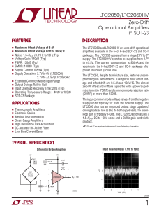 LTC2050/LTC2050HV APPLICATIO SU DESCRIPTIO U FEATURES