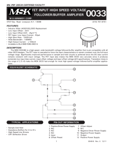 FET INPUT HIGH SPEED VOLTAGE FOLLOWER/BUFFER