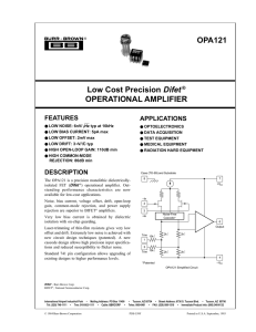 Low Cost Precision Difet® OPERATIONAL AMPLIFIER OPA121