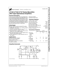 LF155/LF156/LF157 Series Monolithic JFET Input Operational