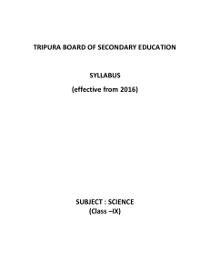 TRIPURA BOARD OF SECONDARY EDUCATION SYLLABUS