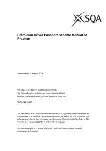 Petroleum Driver Passport Scheme Manual of Practice