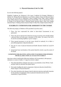 11. Physical Education (Code No. 048) ELIGIBILITY