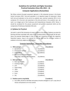 Guidelines for Lab Work and Higher Secondary Practical Evaluation