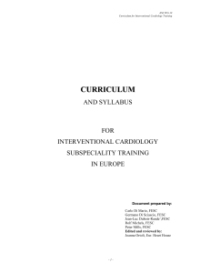 CURRICULUM AND SYLLABUS FOR INTERVENTIONAL