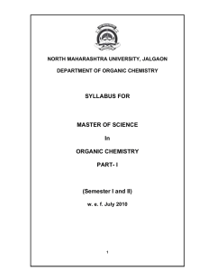 SYLLABUS FOR MASTER OF SCIENCE In ORGANIC CHEMISTRY