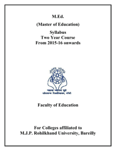 M.Ed. (Master of Education) Syllabus Two Year Course From 2015