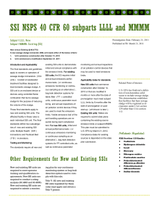 SSI NSPS 40 CFR 60 subparts LLLL and MMMM