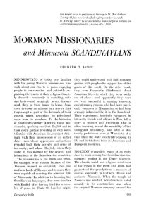 Mormon missionaries and Minnesota Scandinavians.