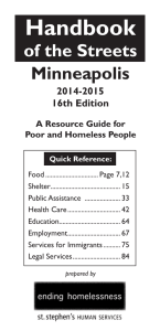 Handbook of the Streets - St. Stephen`s Human Services
