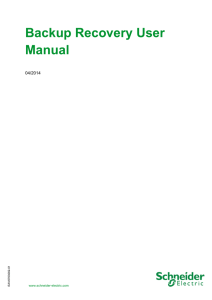 Backup Recovery User Manual