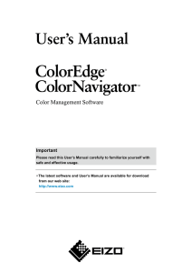 ColorEdge ColorNavigator User`s Manual