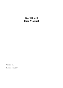 WorldCard User Manual