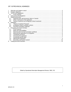OP 7b Provincial Nominees