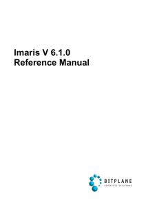 Imaris Reference Manual