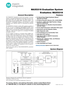 MAX5318 Evaluation System Evaluates: MAX5318