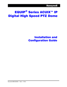 EQUIP® Series ACUIX™ IP Digital High Speed PTZ Dome