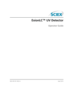 ExionLC™ UV Detector Operator Guide