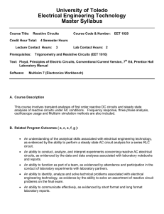 Reactive Circuits - Electrical Engineering Technology :: Welcome