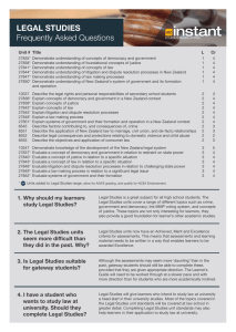 LEGAL STUDIES Frequently Asked Questions