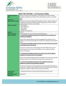 BASIC FIRE FIGHTING – Unit Standard 120361 - X