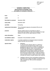 GENERIC COMPUTING Demonstrate knowledge of the principles of