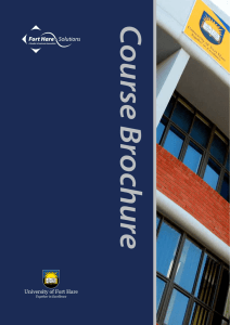 Course Brochure 2013 - University of Fort Hare