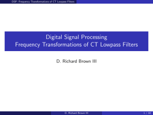Digital Signal Processing Frequency Transformations of CT