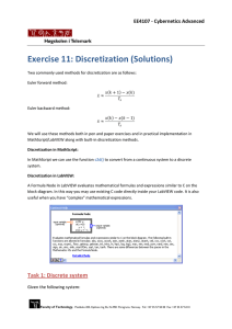 Exercise 11: Discretization (Solutions)