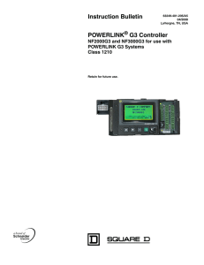 POWERLINK G3 Controller Instruction Bulletin