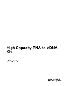 High Capacity RNA-to-cDNA Kit Protocol