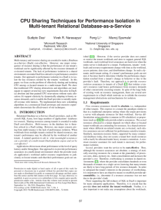 CPU Sharing Techniques for Performance Isolation in