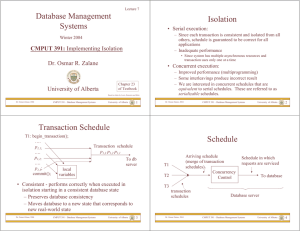 Database Management Systems Isolation Transaction Schedule
