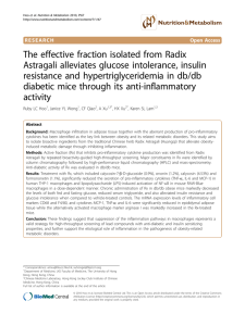 The effective fraction isolated from Radix Astragali alleviates glucose