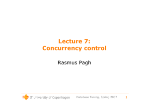 Lecture 7: Concurrency control