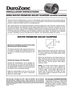 Pressure Relief Damper Installation Instructions