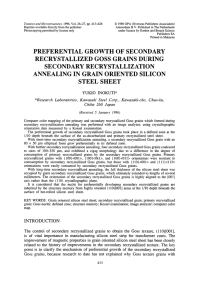 preferential growth of secondary recrystallized goss grains during