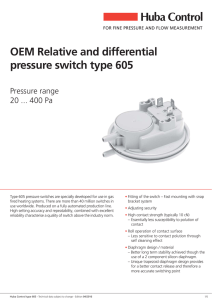 OEM Relative and differential pressure switch type 605