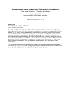 Lightning and surge protection of photovoltaic installations